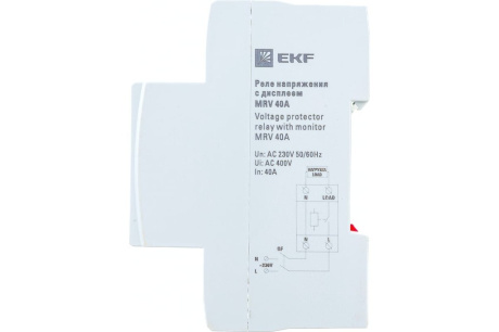 Купить Реле напряжения EKF  MRV-40A с дисплеем  сквозное подкл.  PROxima фото №4
